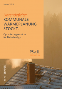 Deckblatt Studie - Datendefizite: KOMMUNALE WÄRMEPLANUNG STOCKT. Optimierungsansätze für Datenbezüge