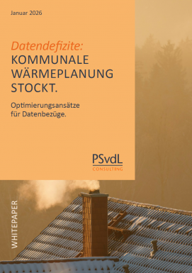 Deckblatt Studie - Datendefizite: KOMMUNALE WÄRMEPLANUNG STOCKT. Optimierungsansätze für Datenbezüge